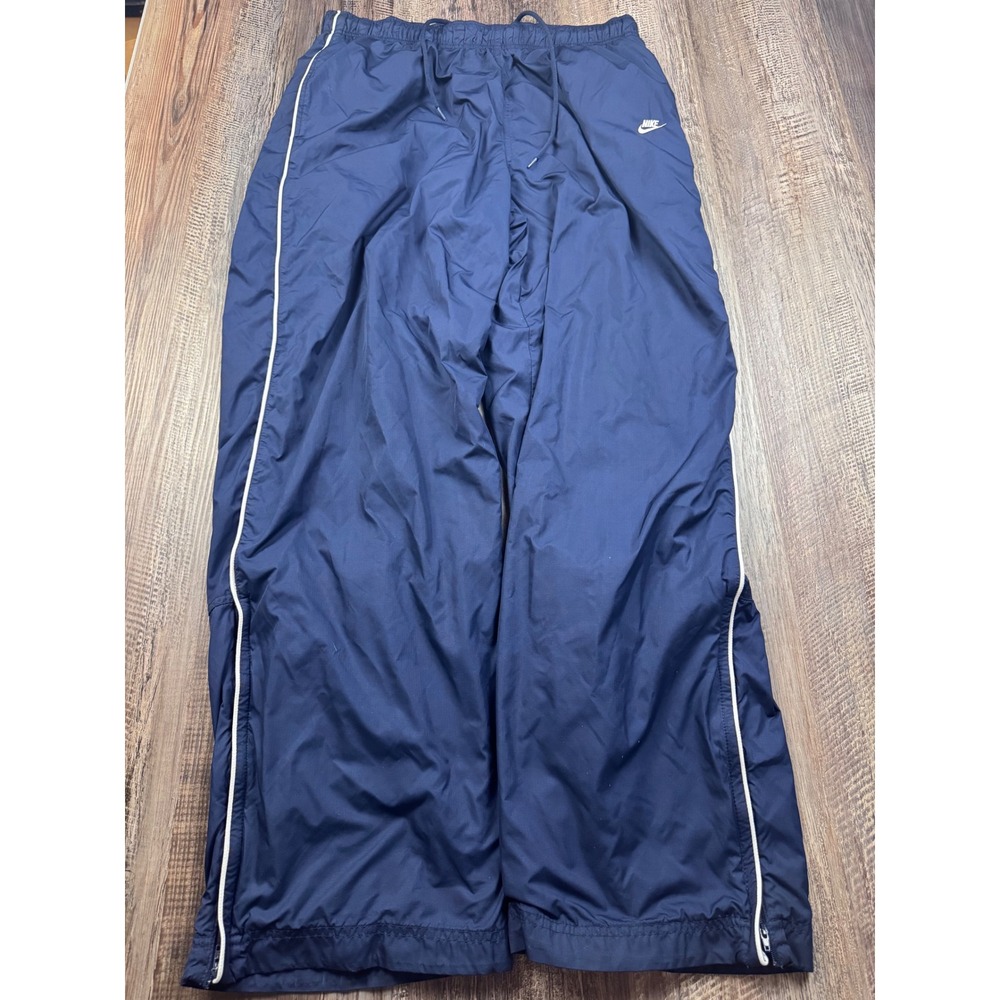 Nike Vintage Track Pants Navy Blue White Piping Mesh Lined Mens XL RN58323